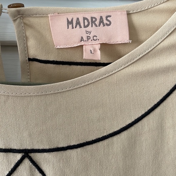 MADRAS BY APC EMBROIDERED SILK SHIFT DRESS - Picture 3 of 5